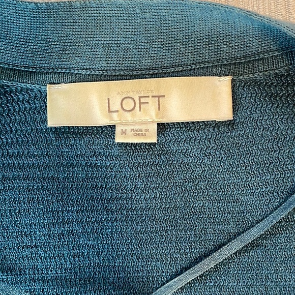 LOFT navy draped open front cardigan - Picture 6 of 7